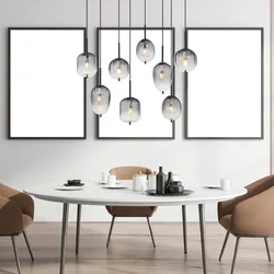 GLOBO LIGHTING Hängeleuchte "ATTILA", schwarz, Lampen, Hängelampe/Pendelleuchte/verschiedene Gläser/Glas rauchfarben
