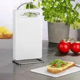 Hi Haushalt International 7-teiliges Frühstücks-Set 6 Schneidebretter mit praktischem Ständer weiß