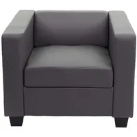 MCW 3-1-1 Couchgarnitur Lille ~ Kunstleder, dunkelgrau