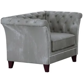 s-style möbel Chesterfield-Sessel Rainsburg Samt 0 x 0 x 0 cm Grau