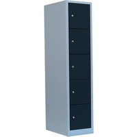 Lüllmann Schließfachschrank X-523518, aus Metall, 5 Fächer, 41,5 x 180 x 50cm, anthrazit