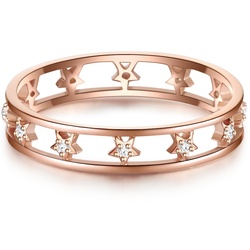 Glanzstücke München Ring Sterne Sterling Silber Zirkonia in Roségold Ringe   Damen 