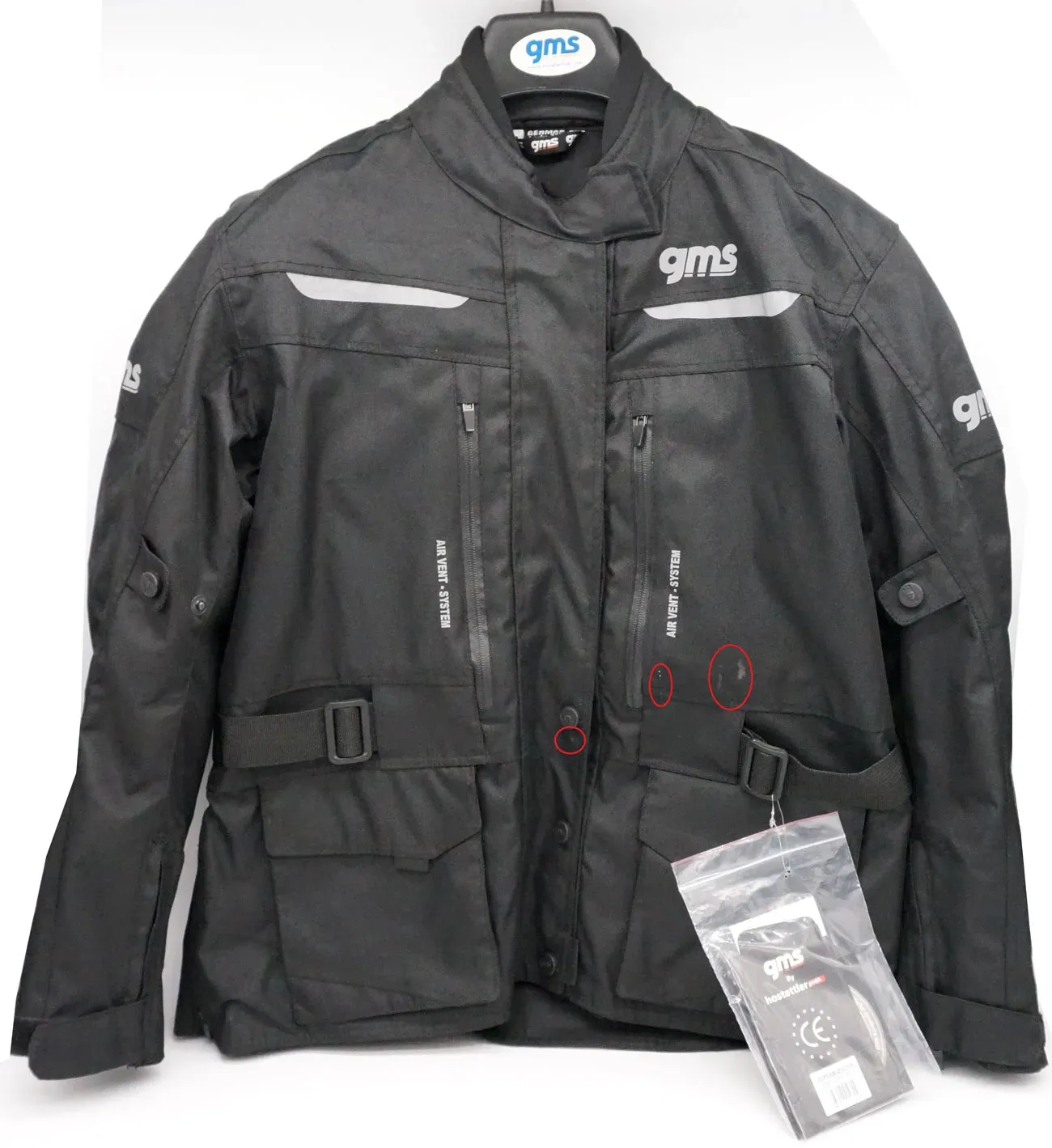 GMS-Moto Gear textile jacket waterproof women, Article de second - Noir - 3XL