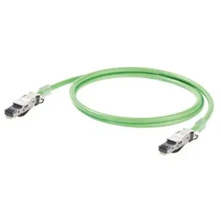 Weidmüller RJ45 Netzwerk Anschlusskabel CAT 5, CAT 5e SF/UTP 5m Grün Flammwidrig, mit