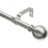 Gardinenstange Ausziehbar 76-208 CM, 19 MM Durchmesser Vorhangstange, Gardienenstange füR Gardinen mit öSen, Metall Gardinenstangen mit Halterung und Rundkappen, füR Balkon, KüChe, Wohnzimmer, Satin