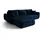 cornero Eckcouch Velours 3-Sitzer Dunkelblau