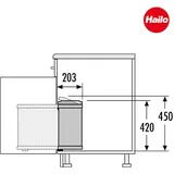 HAILO Abfallsammler Uno 18 L schwarz Abfalleimer Abfallsorter Mülleimer 3418071 | Schwarz