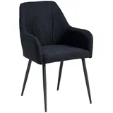 Mid.you Armlehnstuhl, Schwarz, Metall, Textil, Rundrohr, 56x87x60 cm, Esszimmer, Stühle, Esszimmerstühle, Armlehnenstühle