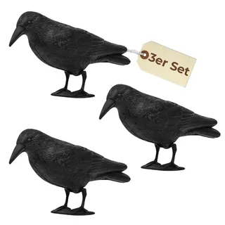 GarPet 3x Taubenabwehr Vogelabwehr Krähe Raben Attrappe Taubenschreck Vogelschreck Vogelabwehr Vogelscheuche Tauben vertreiben Set