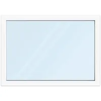 Fenster 140x100 cm, Kunststoff Profil aluplast IDEAL® 4000, Weiß, 1400x1000 mm, einteilig festverglast, 2-fach Verglasung, individuell konfigurieren