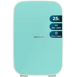 Cecotec Kleiner Kühlschrank - Mini-Kühlschrank 25L Bolero MiniCooling 25L Bahamas Mint. 12V-220V, Kompatibel mit Autos und Wohnwagen, 7 bis 65oC, Kühl- und Heizfunktion, Leichter Transport