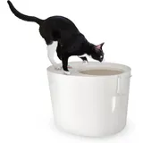 Iris Ohyama Katzenklo mit Schaufel, bis 7 kg, Weiß, mit Deckel, Katzentoilette, leicht reinigen, Für große Katzen, Kätzchen, geschlossen, xxl Toilette, BPA-frei,