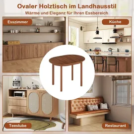 Costway Esstisch, Esszimmertisch Holz für 2-4 Personen, Küchentisch mit 4 Gummibaumholzbeinen, Holztisch, Walnuss