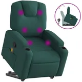 vidaXL Massagesessel mit Aufstehhilfe Stoff 144 x 78,5 x 0 cm Dunkelgrün