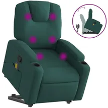 vidaXL Massagesessel mit Aufstehhilfe Stoff 144 x 78,5 x 0 cm Dunkelgrün
