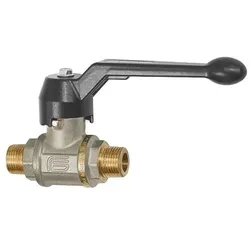 Kugelhahn schwere Ausführung, Handhebel, AG/AG, Messing vernickelt, R 1"