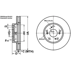 ATE Bremsscheibe vorne rechts links belüftet 280,0mm für HONDA 45251-TGL-E50 45251-TGL-E01 45251-TGL-E00 24.0125-0201.1