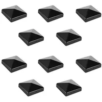 Clanmacy Pfostenkappe Pfostenkappe 10 St Pfostenkappe Pyramide Eisen 71mm Schwarz schwarz 71 cm