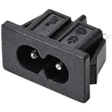 TRU Components TC-10088404 Kaltgeräte-Steckverbinder C8 Stecker, Einbau vertikal 2.5A Schwarz