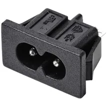 TRU Components TC-10088404 Kaltgeräte-Steckverbinder C8 Stecker, Einbau vertikal 2.5A Schwarz