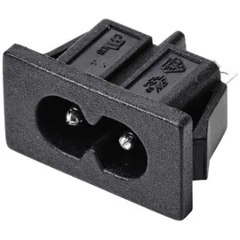 TRU Components TC-10088404 Kaltgeräte-Steckverbinder C8 Stecker, Einbau vertikal 2.5A Schwarz