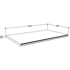 VCM Arbeitsplatte Esilo 100 x 2,8 x 60 cm weiß