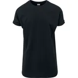 URBAN CLASSICS Turnup Tee lässiges T-Shirt für Männer in langem Schnitt black M