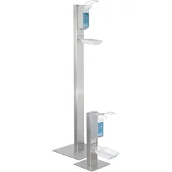 SANISMART Hygiene-Tower Edelstahl SET Boden- und Tischspender