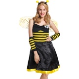 dressmeup W-0057-M/L Kostüm Damen Frauen Flotte Biene Bienchen Wespe Hummel Gr. M/L