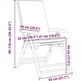 vidaXL 3-tlg. Bistro-Set Klappbar mit Dunkelgrauen Kissen Bambus