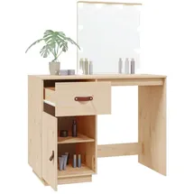 vidaXL Schminktisch mit LED 95x50x133,5 cm Massivholz Kiefer