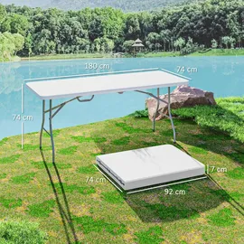 Outsunny Gartentisch Klappbar 180 x 74 x 74 cm Weiß