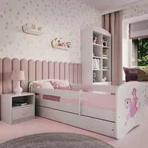 raumhirsch furniture Kinderbett mit Motiv Pferd 80 x 180 cm Holzwerkstoff weiß