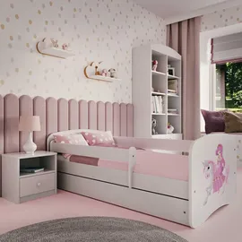 raumhirsch furniture Kinderbett mit Motiv Pferd 80 x 180 cm Holzwerkstoff weiß