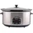 Beper BC.510 Slow Cooker, 280 W, 4,5 Liter, Glaskeramik, Schwarz und Stahl, Nero E Acciaio