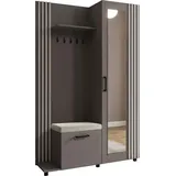 WFL GROUP Linaro Sitzbank 137x42x207 cm Grau