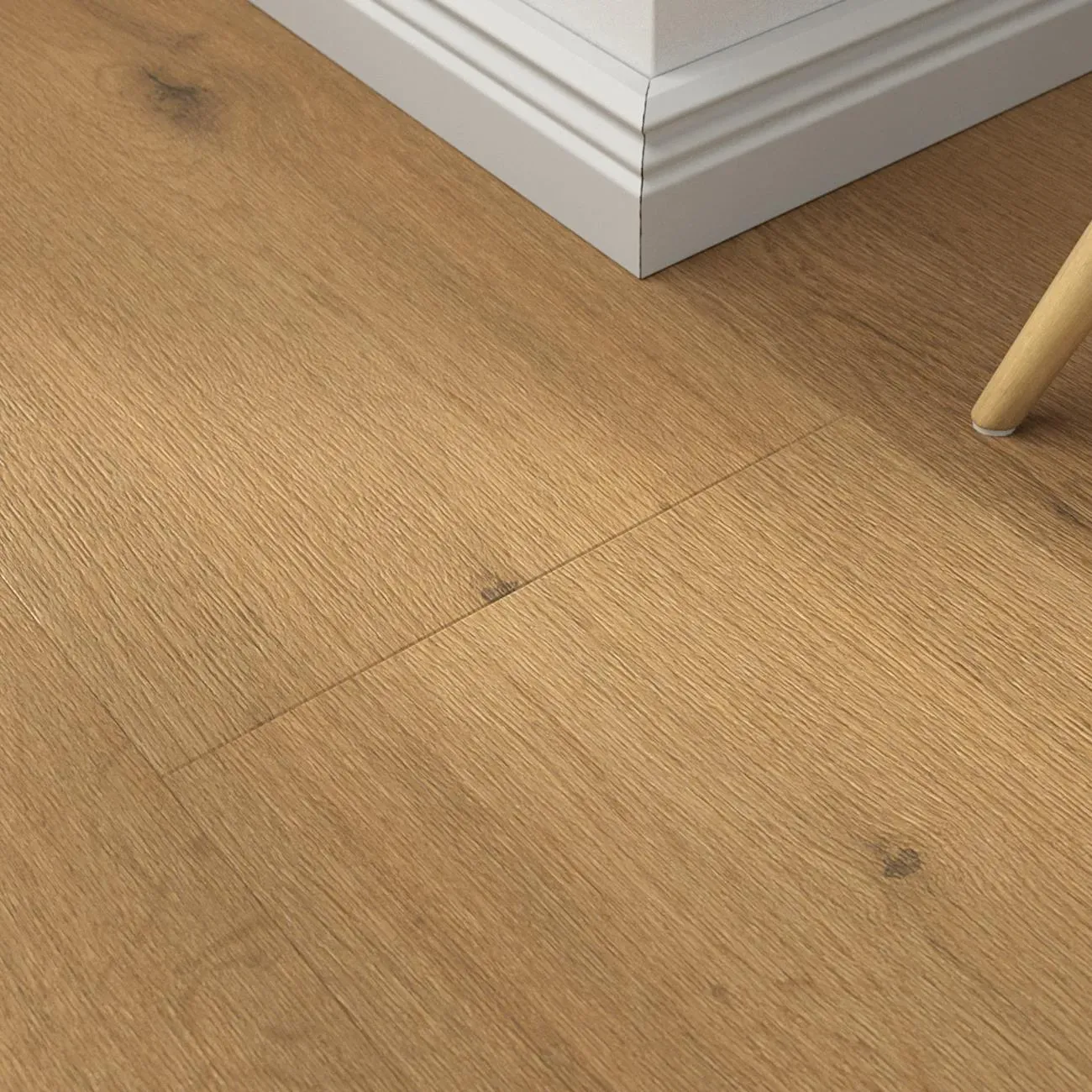 Klick-Vinyl Eiche Royal braun – inkl. Dämmung & Fußleisten