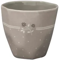 GREENGATE Latte Cup ELEMENTS EILEEN Grau mit Blumen Kaffeebecher