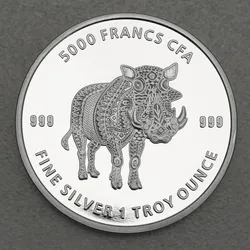 Silbermünze 1oz Mandala Warthog 2021 (Tschad)