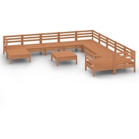 vidaXL 12-tlg. Garten-Lounge-Set Honigbraun Massivholz Kiefer