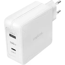 Logilink PA0281 USB Ladegerät 100 W 1x USB-C PD Weiß Innenbereich USB Power Delivery (USB-PD)