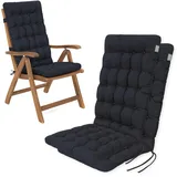 HAVE A SEAT Living - Hochlehner Auflagen 2er Set - Bequeme Sitzauflagen Hochlehner - Wetterfest, Waschbar bis 95°C, Orthopädisch - Made in Germany (2er Set - 120x48 cm, Marine Blau)