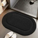 COLOR&GEOMETRY Schwarz Badteppich rutschfest Waschbar 40x60 cm, Weich Badezimmerteppich Super Saugfähig Badematte rutschfest waschbar Badvorleger für Dusche, Badezimmer, Badewanne, Eitelkeit