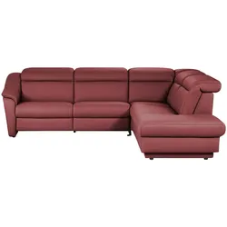 himolla Ecksofa Leder  9707 , rot , Maße (cm): B: 275 H: 84 T: 245