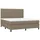 vidaXL Boxspringbett mit Matratze & LED Taupe 160x200 cm Stoff