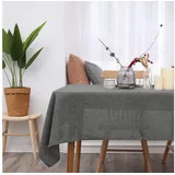 Deconovo Tischdecke Leinenoptik Tischwäsche Wasserabweisend Tischtuch Abwischbar (1er Set, pflegeleichte Tischdecken rechteckige Table Cloth), Lotuseffekt grau 140 cm x 240 cm