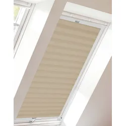 Dachfensterplissee SUNLINES "StartUp Style Crush", beige (creme, weiß), B:117,3cm H:121,5cm, Obermaterial: 100% Polyester, Plissees, mit Führungsschienen