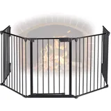 Relaxdays Kaminschutzgitter 5 Elemente 75 cm Schwarz