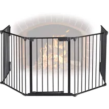 Relaxdays Kaminschutzgitter 5 Elemente 75 cm Schwarz