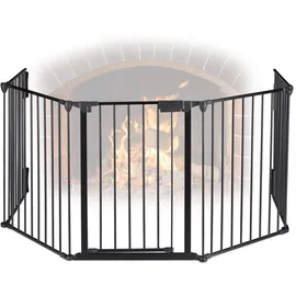 Relaxdays Kaminschutzgitter 5 Elemente 75 cm Schwarz